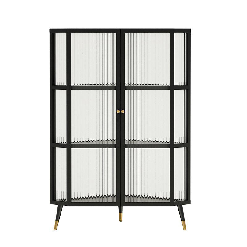 Contemporary Curio Cabinet Metal Storage Cabinet with Doors for Office