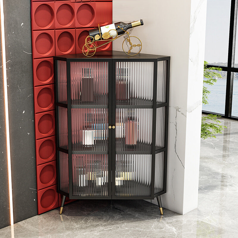 Contemporary Curio Cabinet Metal Storage Cabinet with Doors for Office