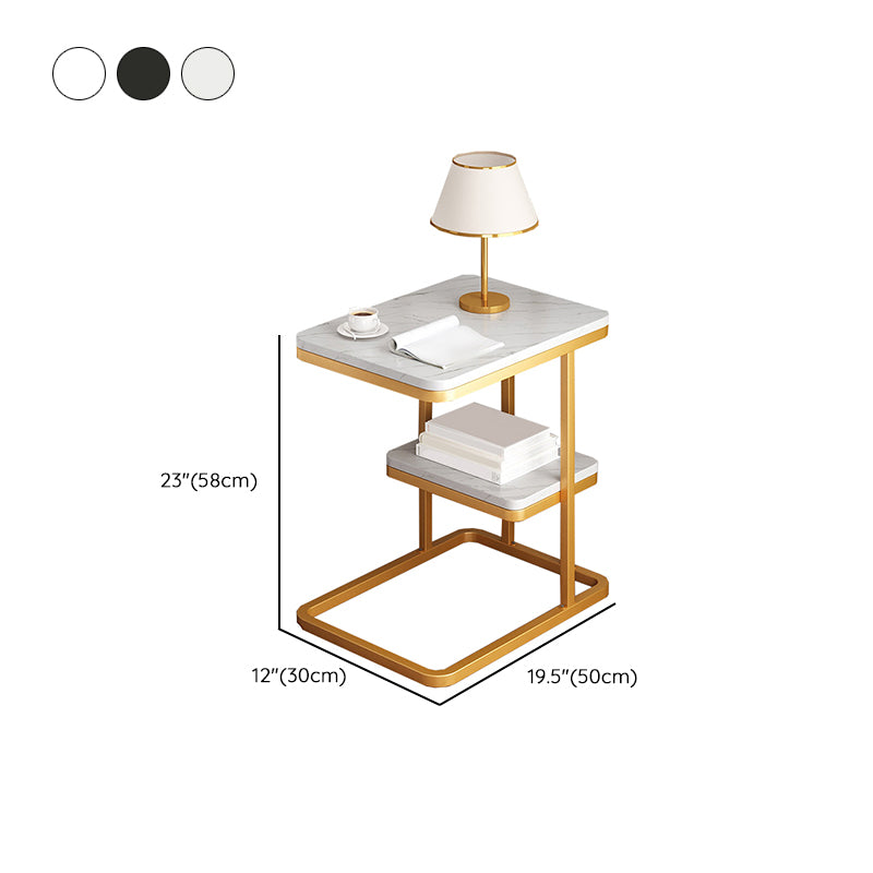 Glam Bedside Cabinet Antique Finish Bed Nightstand with 2 Shelves