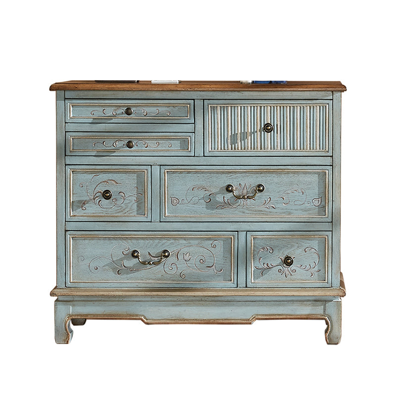 Coastal Storage Chest Dresser Solid Wood Dresser with 5/7 Drawers , 14.04 Inch W