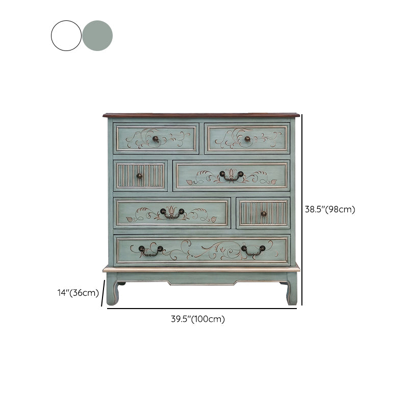Coastal Storage Chest Dresser Solid Wood Dresser with 5/7 Drawers , 14.04 Inch W
