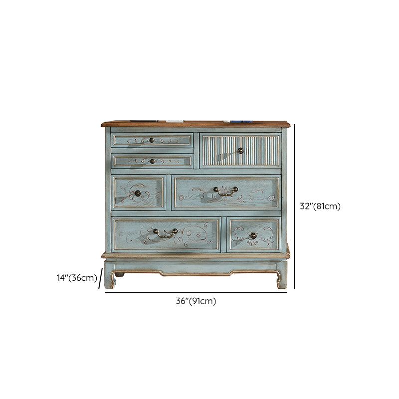 Coastal Storage Chest Dresser Solid Wood Dresser with 5/7 Drawers , 14.04 Inch W