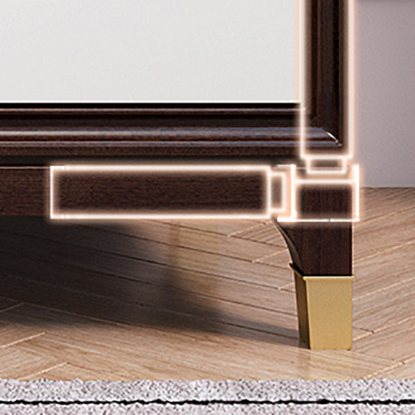 Modern Horizontal Double Dresser Solid Wood Storage Dresser for Bedroom