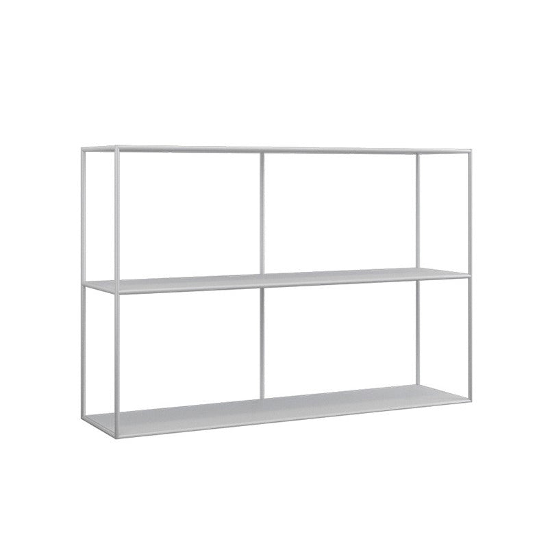 Modern Metal Console Table Black / White Storage Shelves Sofa Table for Living Room