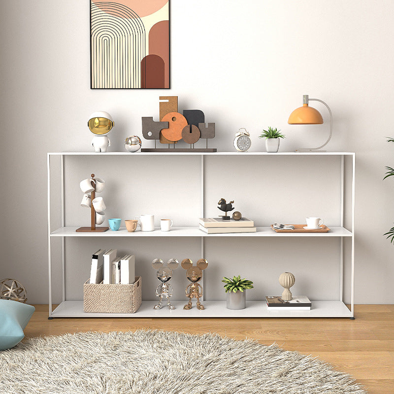 Modern Metal Console Table Black / White Storage Shelves Sofa Table for Living Room