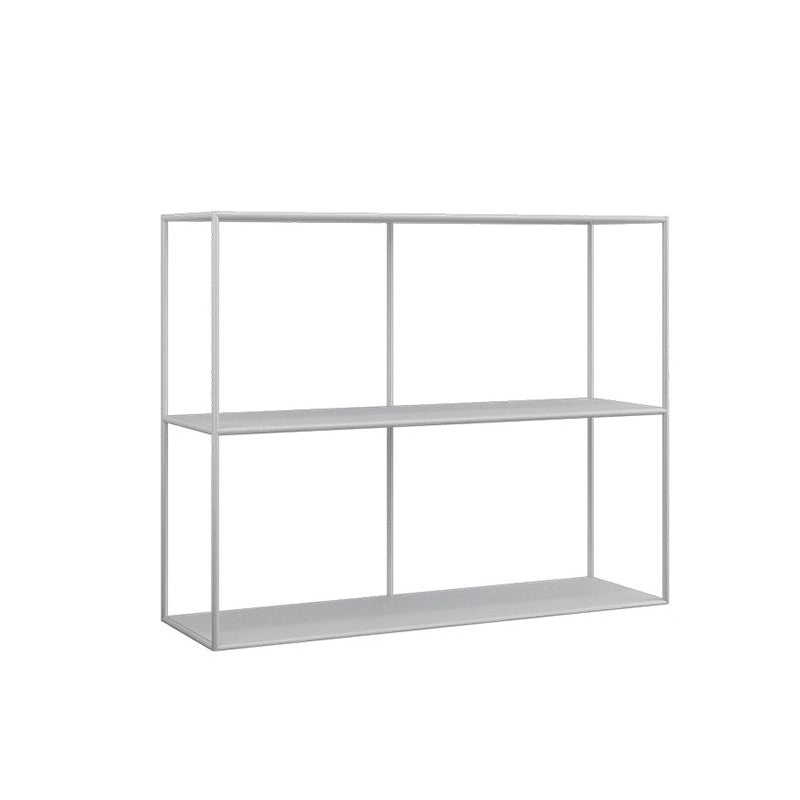 Modern Metal Console Table Black / White Storage Shelves Sofa Table for Living Room