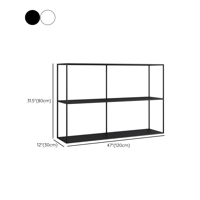 Modern Metal Console Table Black / White Storage Shelves Sofa Table for Living Room