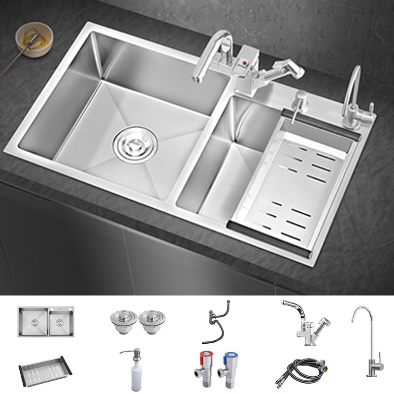 Modern Style Kitchen Sink Overflow Hole Design Scratch Resistant Kitchen Sink