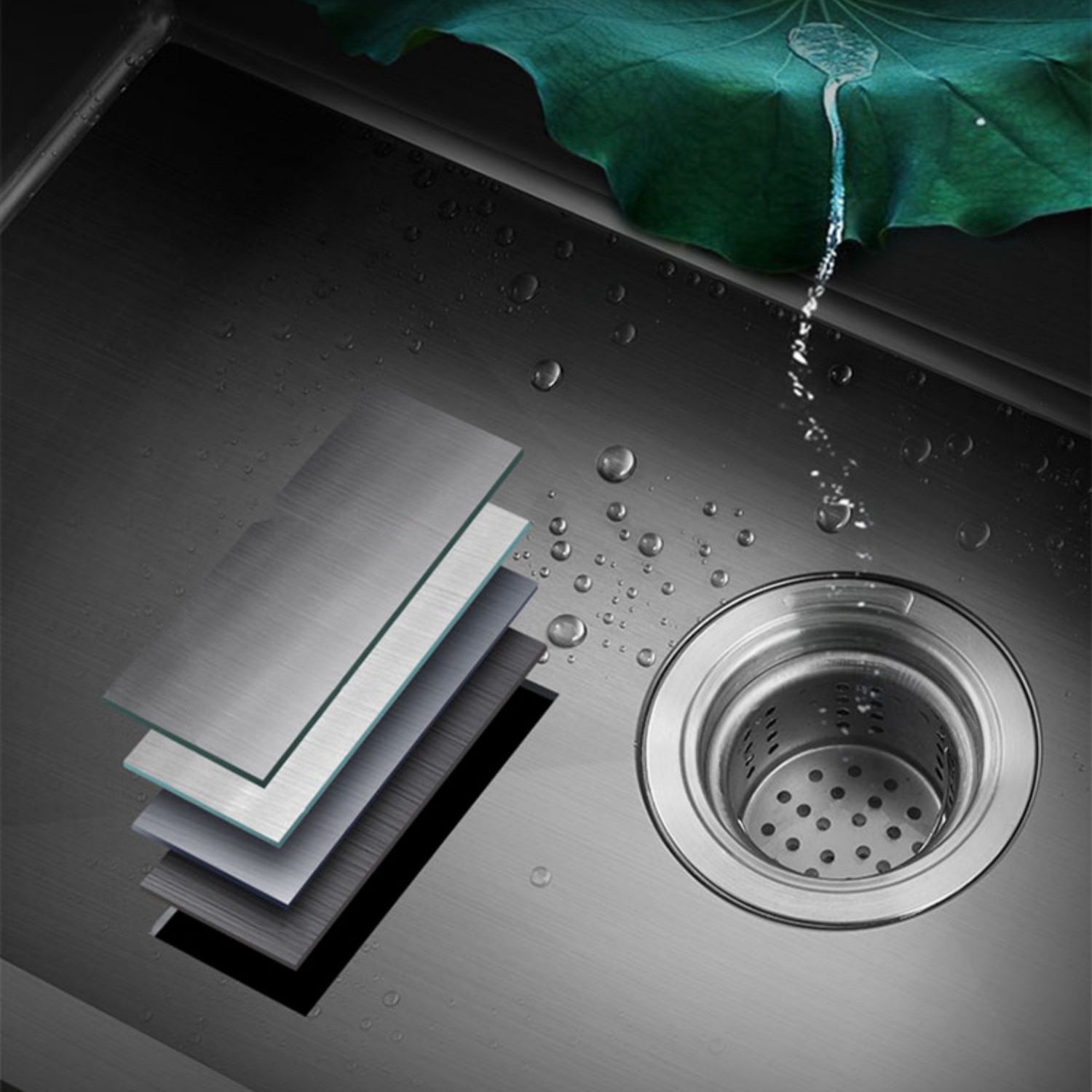 Modern Style Kitchen Sink Overflow Hole Design Drop-In Kitchen Sink