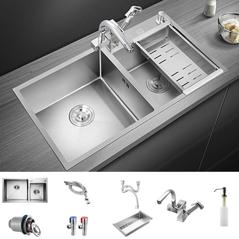 Modern Style Kitchen Sink Overflow Hole Design Drop-In Kitchen Sink