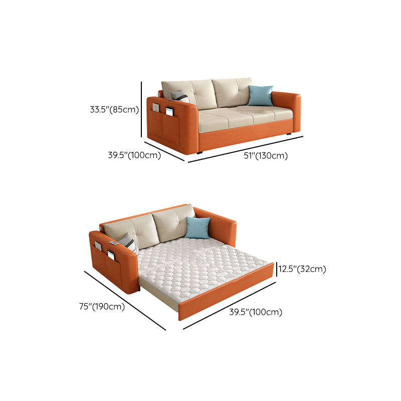 39" Wide Scandinavian Sofa Futon White Pillow Included Sleeper Sofa