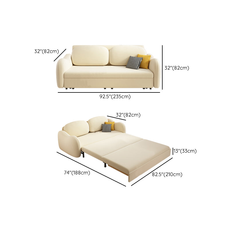 32" Wide Scandinavian Sofa Futon White Pillow Included Sleeper Sofa