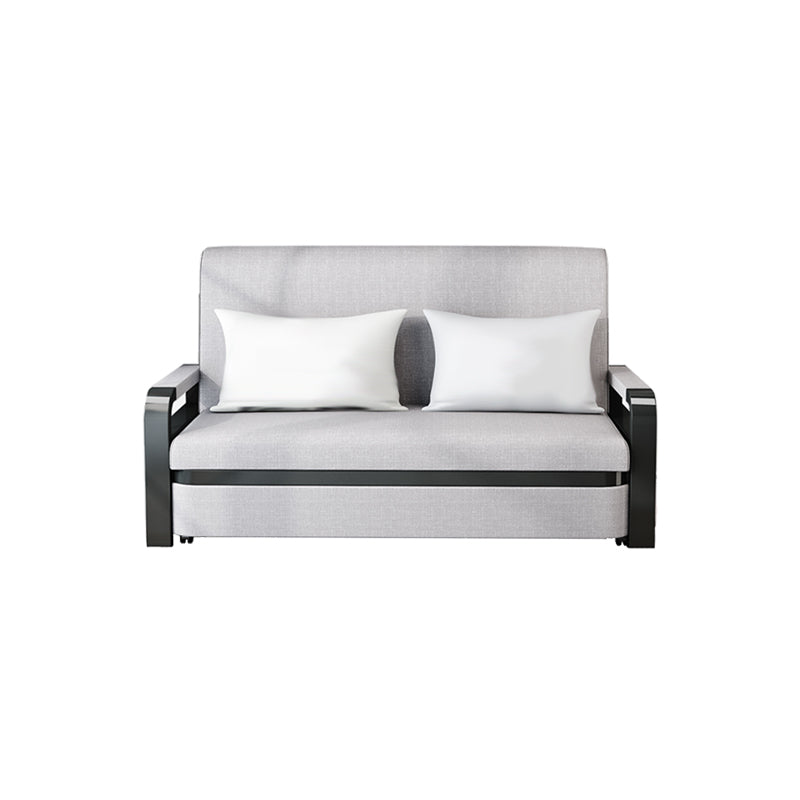 Modern Futon Sofa Bed Fabric with Storage Cushion Back Square Arms Sleeper Sofa