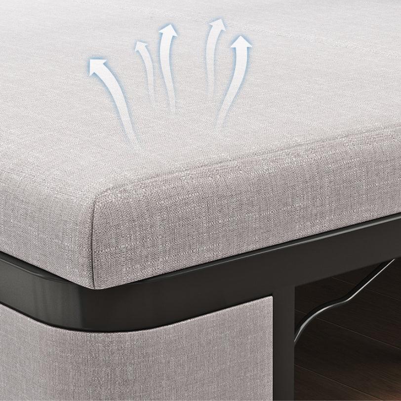 Modern Futon Sofa Bed Fabric with Storage Cushion Back Square Arms Sleeper Sofa