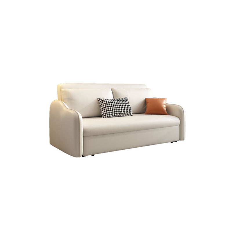 Contemporary Sleeper Sofa Stainless Steel Upholstered Pillow Back Futon Sofa Bed