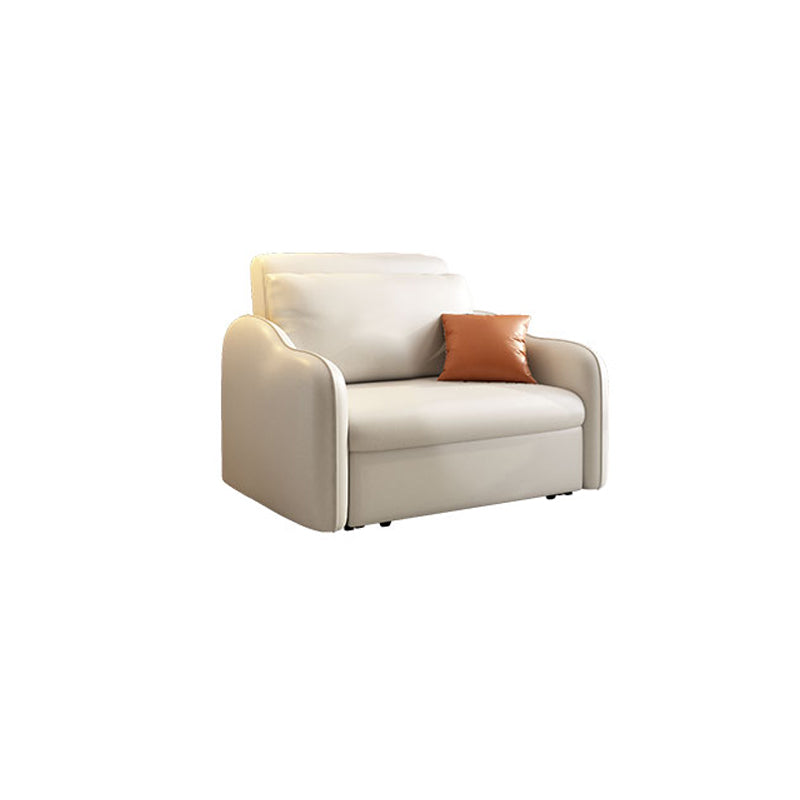Contemporary Sleeper Sofa Stainless Steel Upholstered Pillow Back Futon Sofa Bed