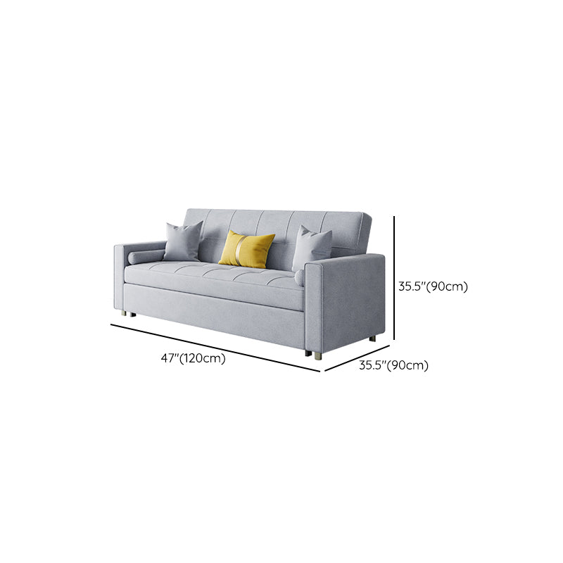 Scandinavian Futon Sofa Bed Upholstered Cushion Back Square Arms Sleeper Sofa