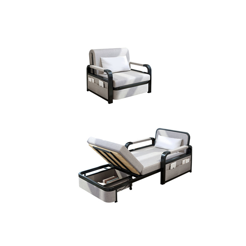 30" Wide Contemporary Sofa Futon Gray Pillow Included Storage Sleeper Sofa