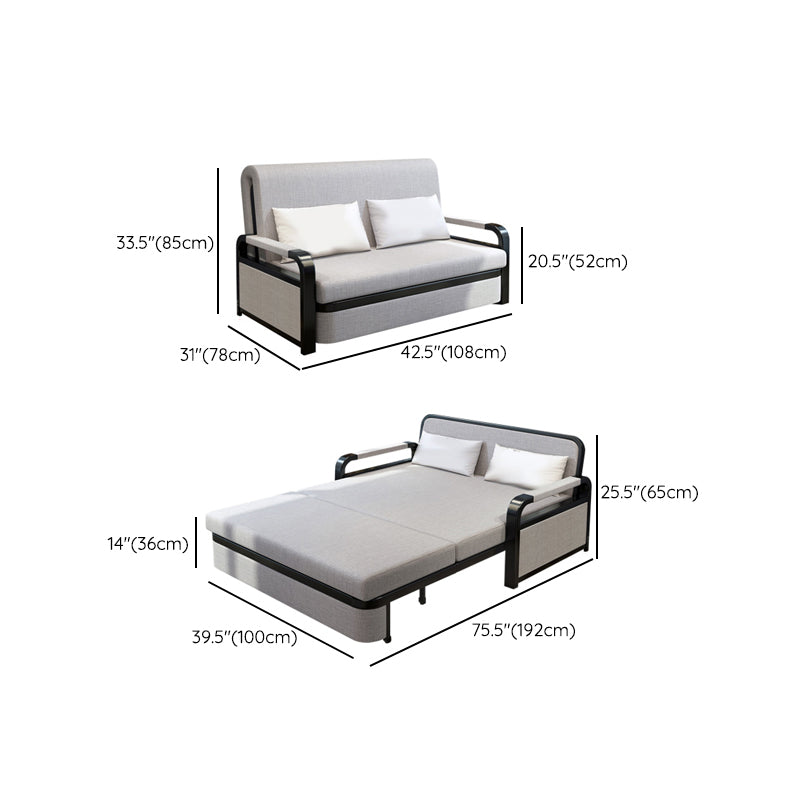 30" Wide Contemporary Sofa Futon Gray Pillow Included Storage Sleeper Sofa