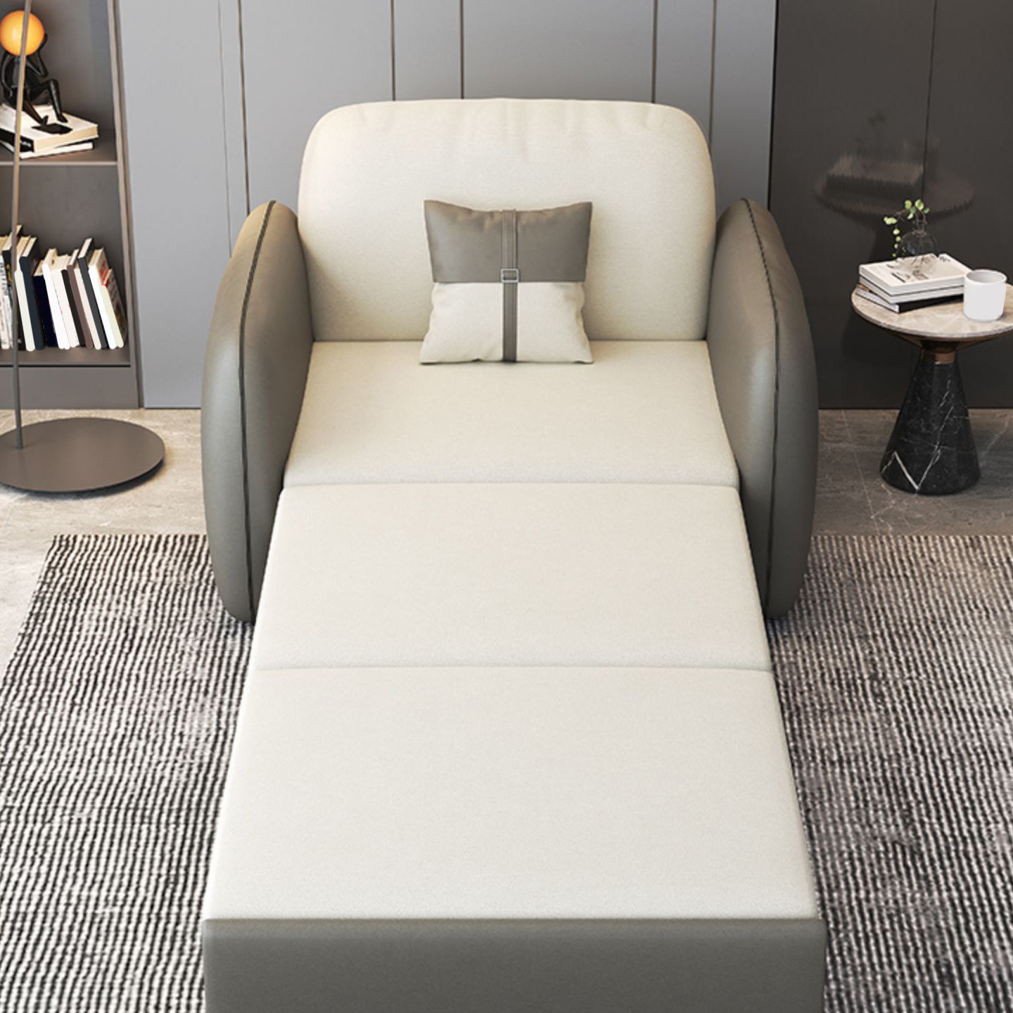 32" Wide Contemporary Sleeper Sofa Futon Faux Leather Sleeper Sofa