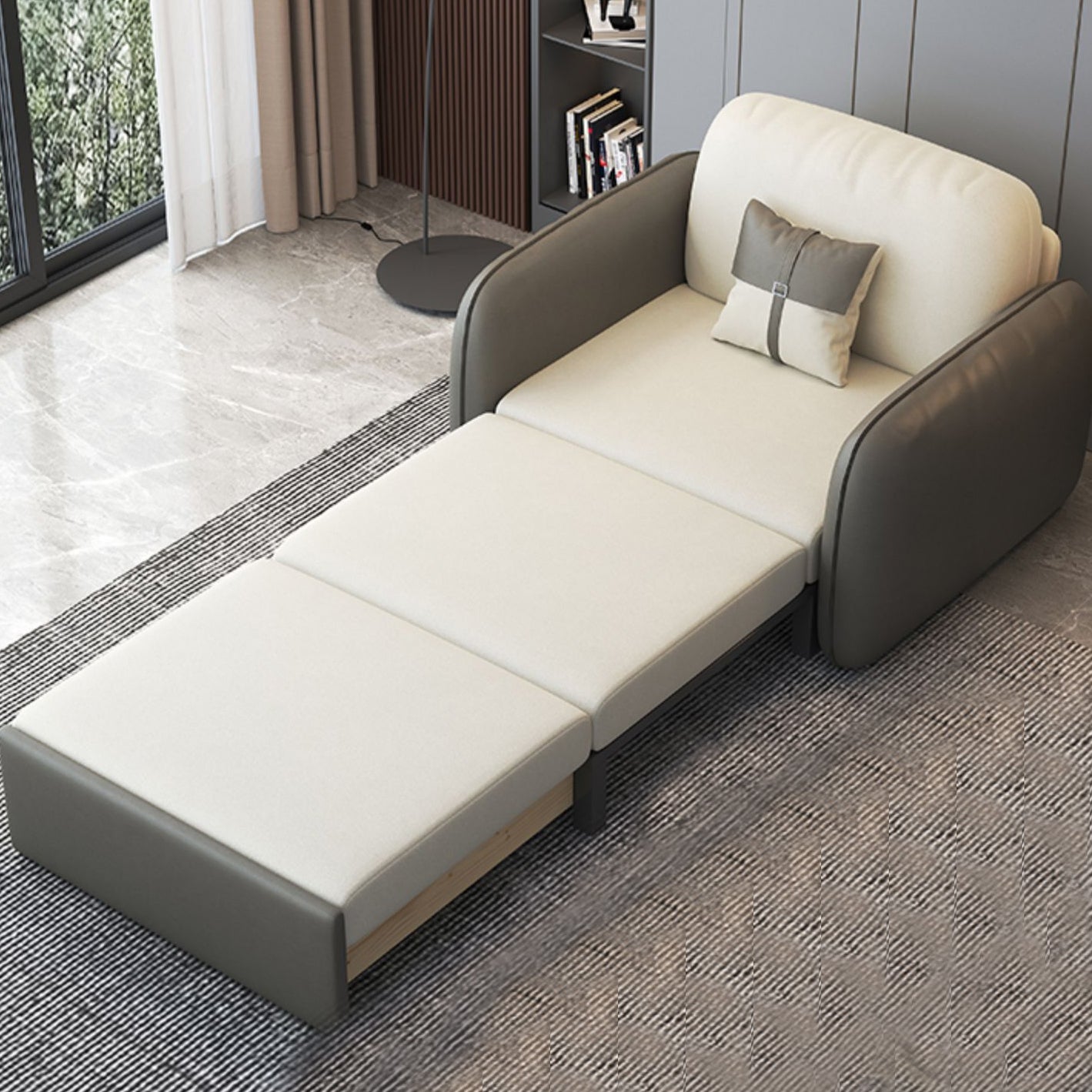 32" Wide Contemporary Sleeper Sofa Futon Faux Leather Sleeper Sofa