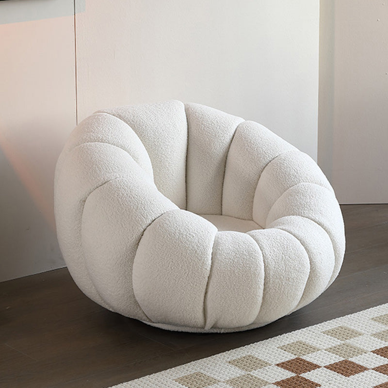Sewn Pillow Back Papasan Chair Upholstered Sloped Arms with Swivel