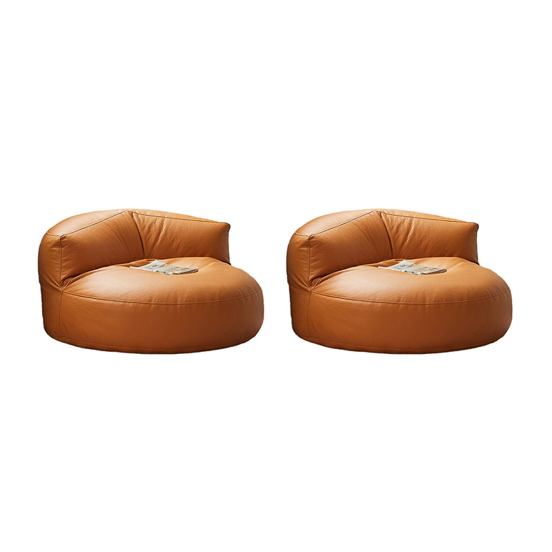 Modern Fixed Back Chair Solid Color Faux Leather Armless Chair