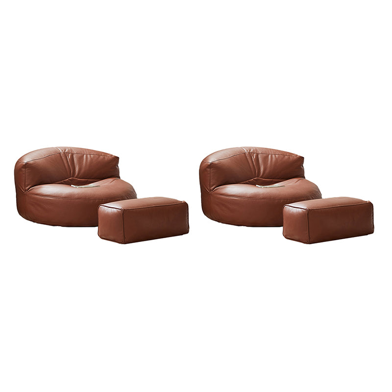 Modern Fixed Back Chair Solid Color Faux Leather Armless Chair
