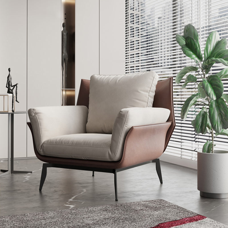 Contemporary 4 Legs Chair Flared Arms Chair with Removable Cushions