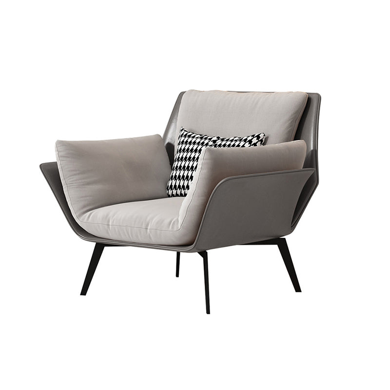 Contemporary 4 Legs Chair Flared Arms Chair with Removable Cushions