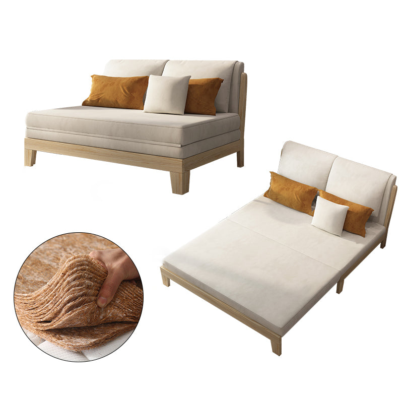 39" Wide Scandinavian Sleeper Sofa Futon White Wood Sleeper Sofa