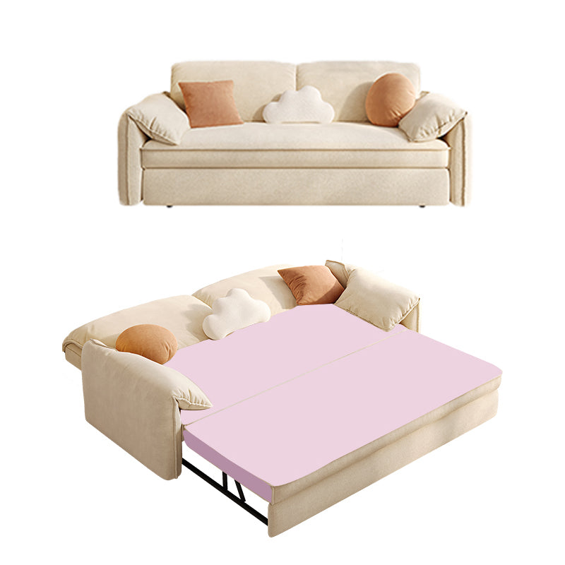 35" Wide Scandinavian Sleeper Sofa Futon Foldable White Sleeper Sofa