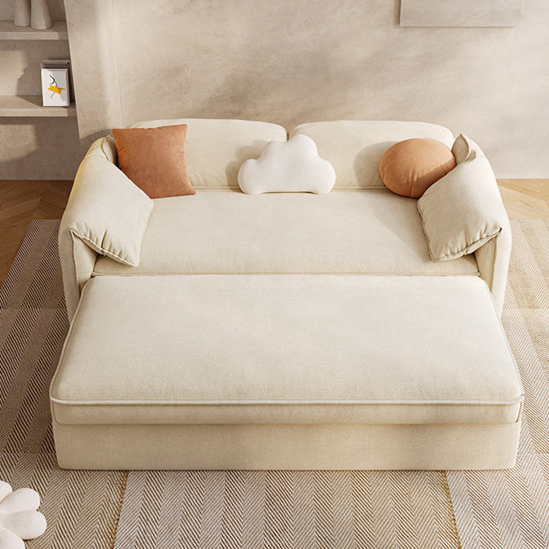 35" Wide Scandinavian Sleeper Sofa Futon Foldable White Sleeper Sofa