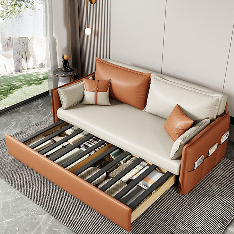 32" Wide Scandinavian Sleeper Sofa Futon Faux Leather Sleeper Sofa