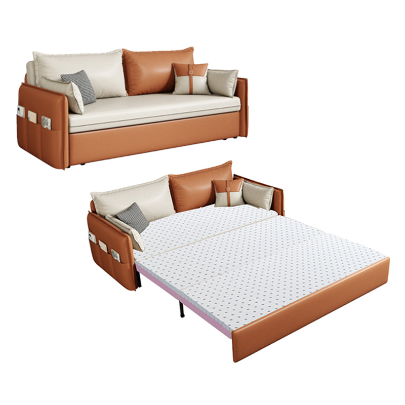 32" Wide Scandinavian Sleeper Sofa Futon Faux Leather Sleeper Sofa