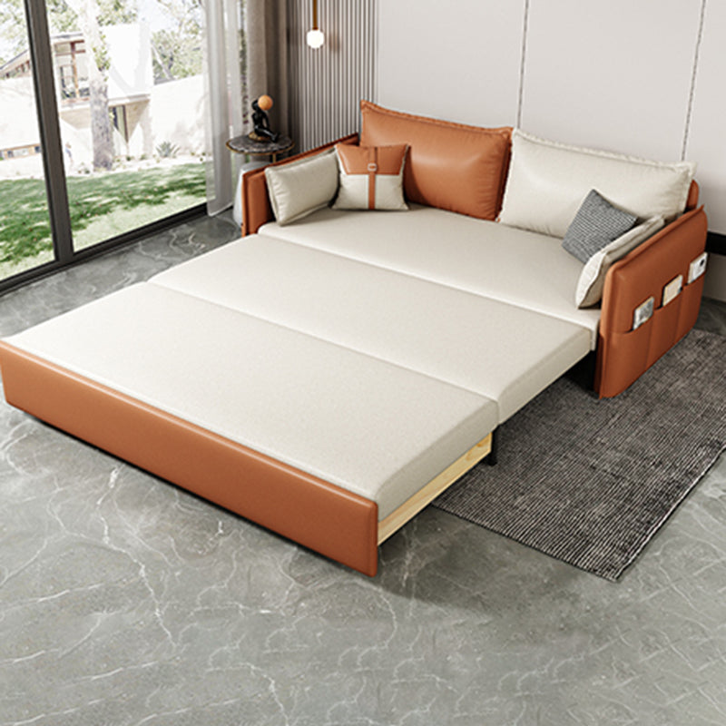 32" Wide Scandinavian Sleeper Sofa Futon Faux Leather Sleeper Sofa