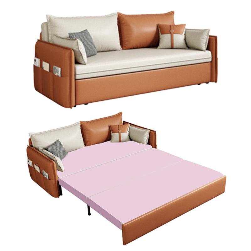 32" Wide Scandinavian Sleeper Sofa Futon Faux Leather Sleeper Sofa