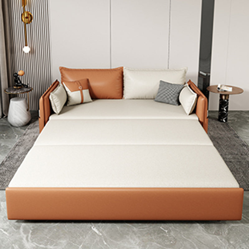 32" Wide Scandinavian Sleeper Sofa Futon Faux Leather Sleeper Sofa