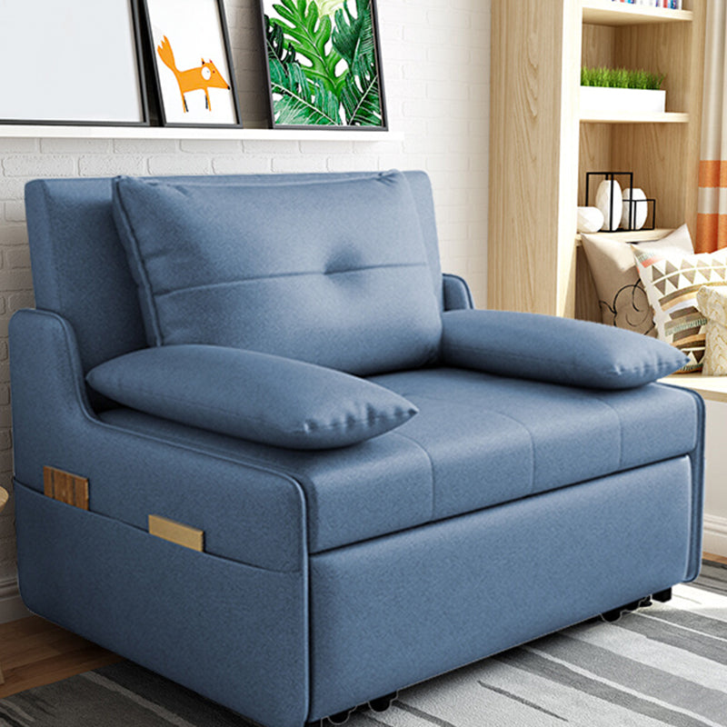 33" Wide Scandinavian Sleeper Sofa Futon Blue Storage Sleeper Sofa