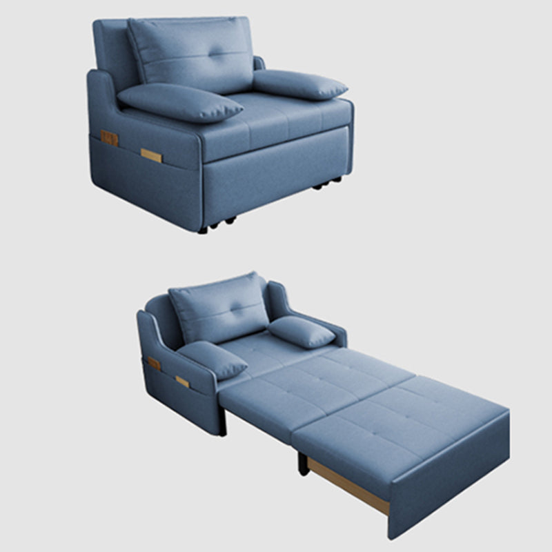 33" Wide Scandinavian Sleeper Sofa Futon Blue Storage Sleeper Sofa