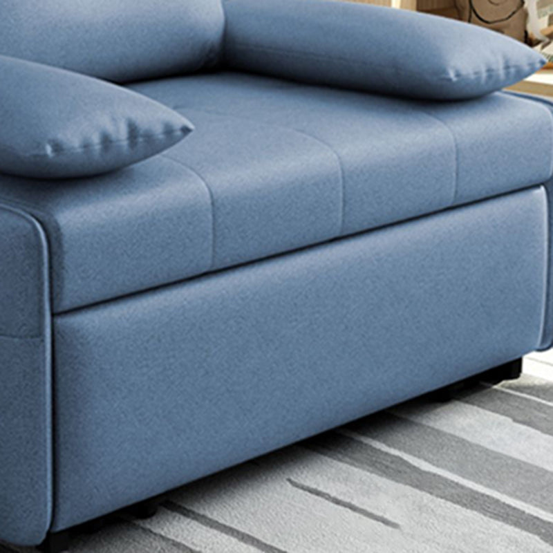33" Wide Scandinavian Sleeper Sofa Futon Blue Storage Sleeper Sofa
