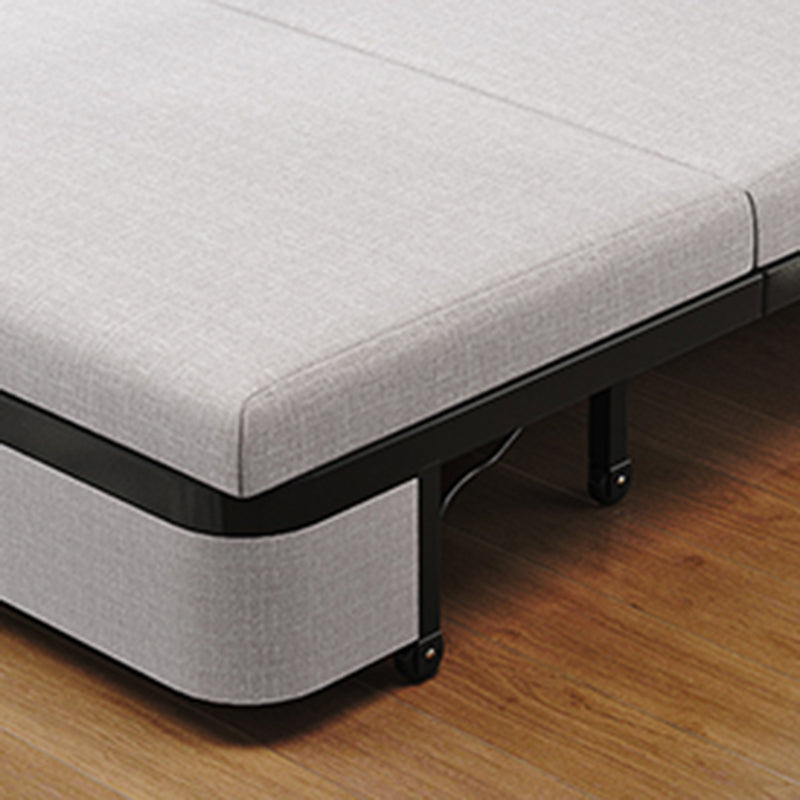 Contemporary Foldable Futon Sleeper Light Gray Futon and Mattress with Storage