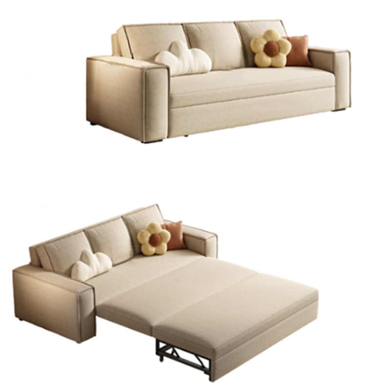 Contemporary Foldable Futon Sleeper White Futon and Mattress