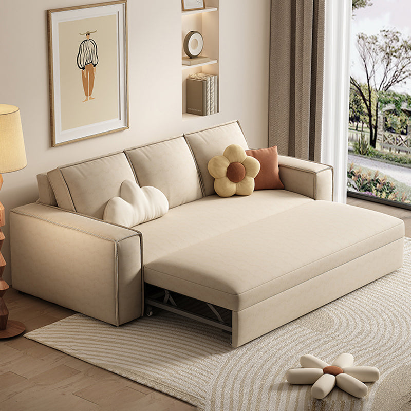 Contemporary Foldable Futon Sleeper White Futon and Mattress