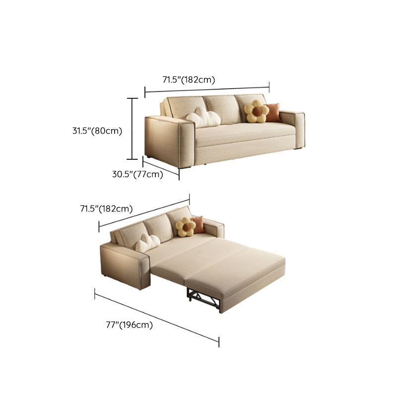Contemporary Foldable Futon Sleeper White Futon and Mattress
