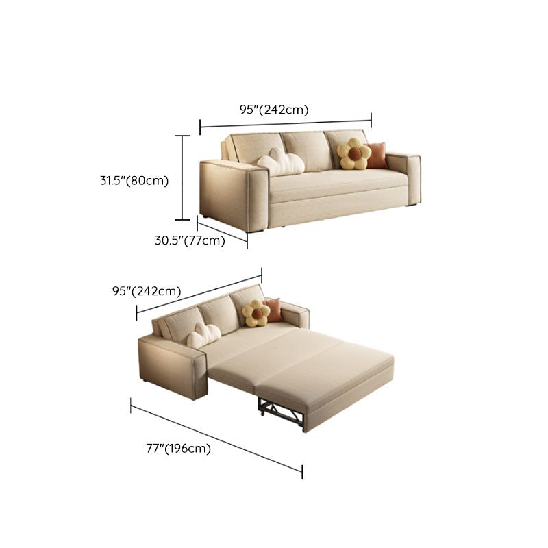 Contemporary Foldable Futon Sleeper White Futon and Mattress