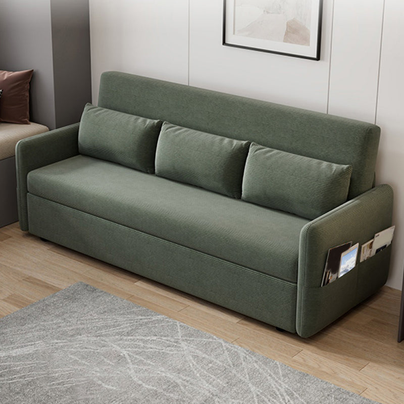 33" Wide Scandinavian Sleeper Sofa Futon Green Corduroy Sleeper Sofa