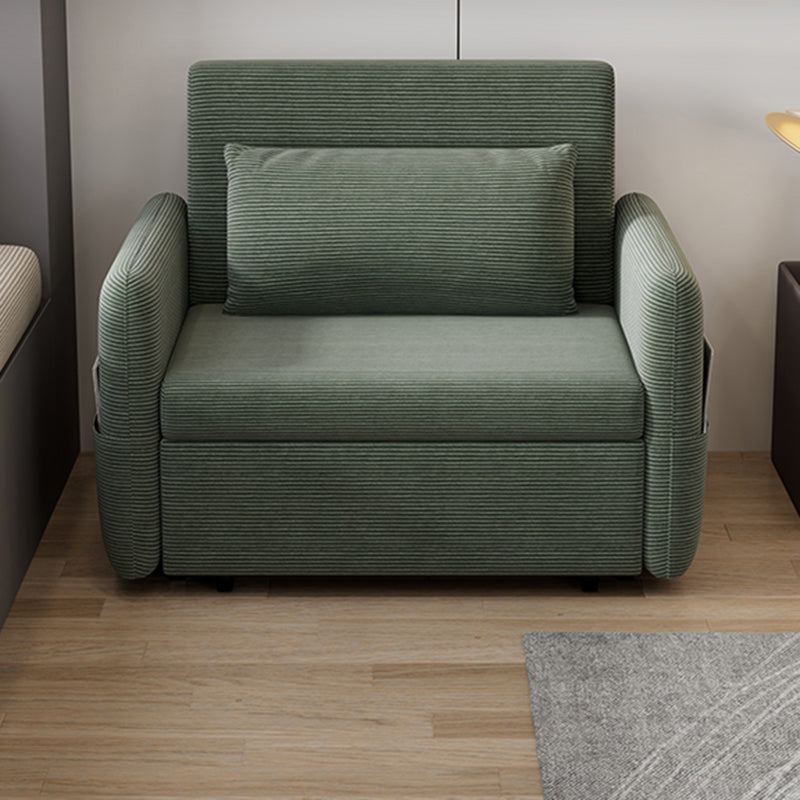 33" Wide Scandinavian Sleeper Sofa Futon Green Corduroy Sleeper Sofa