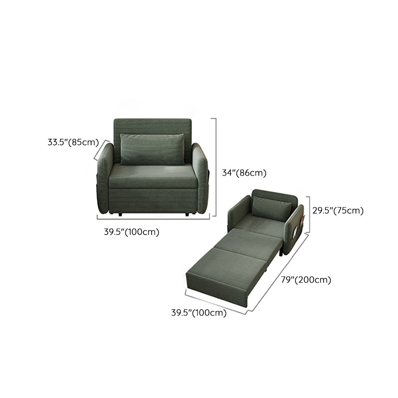 33" Wide Scandinavian Sleeper Sofa Futon Green Corduroy Sleeper Sofa