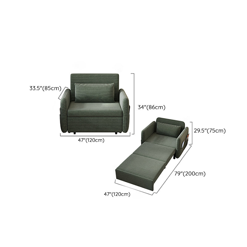 33" Wide Scandinavian Sleeper Sofa Futon Green Corduroy Sleeper Sofa